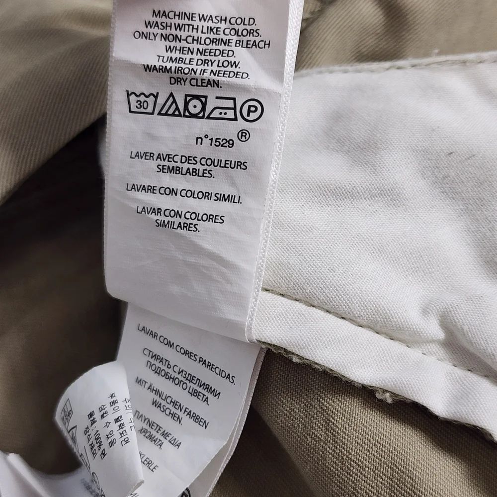 Polo Ralph Lauren Beige Cotton Flat Front Casual Pants Men's‎ Solid 36/34